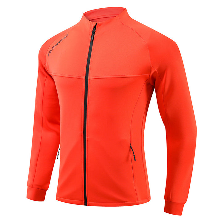 Herren Eng anliegende atmungsaktive Laufjacke mit durchgehendem Reißverschluss und Reißverschlusstaschen Drune