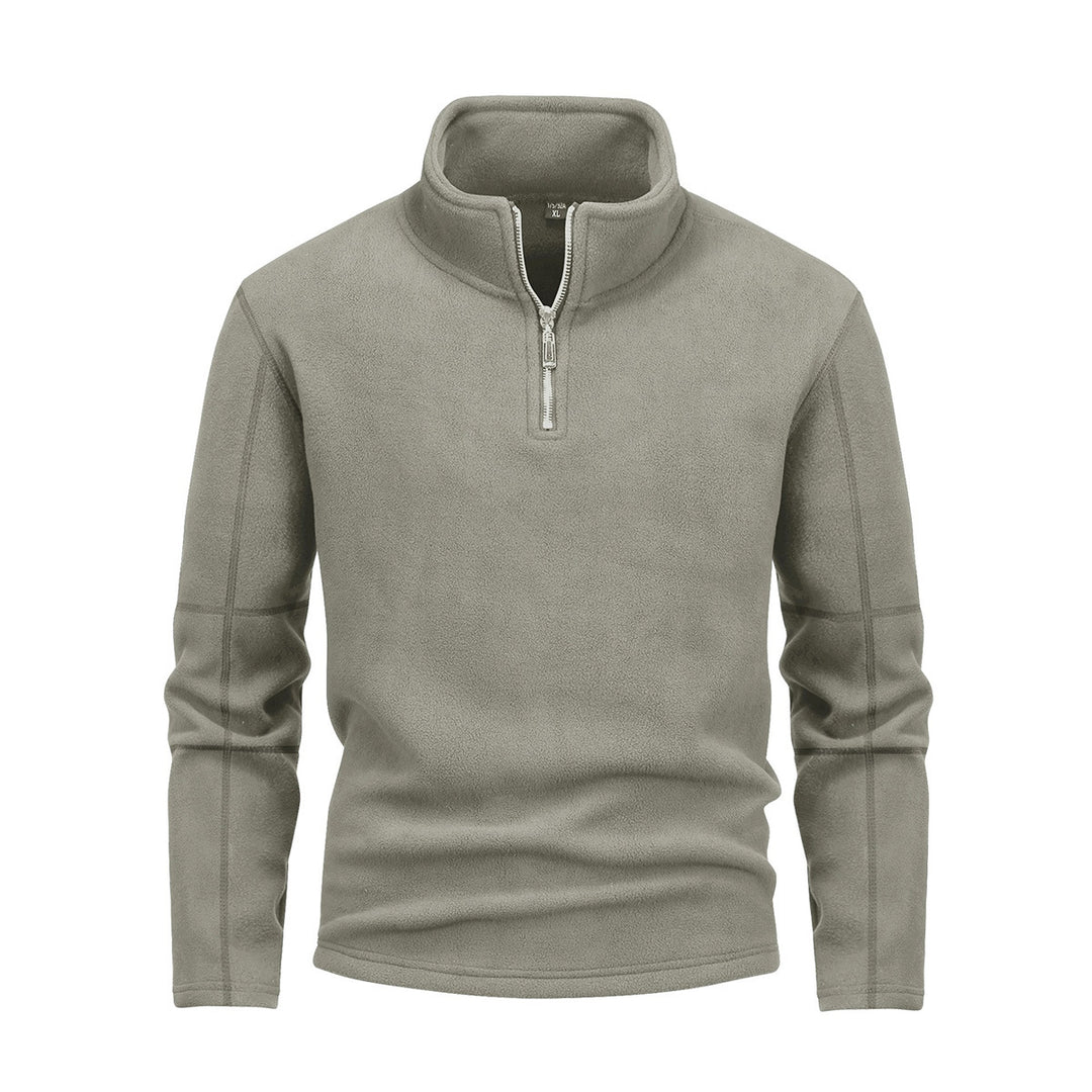 Herren nan Fleece-Halbzip-Pullover mit Stehkragen und flauschiger Mikrofleece-Qualität Drune