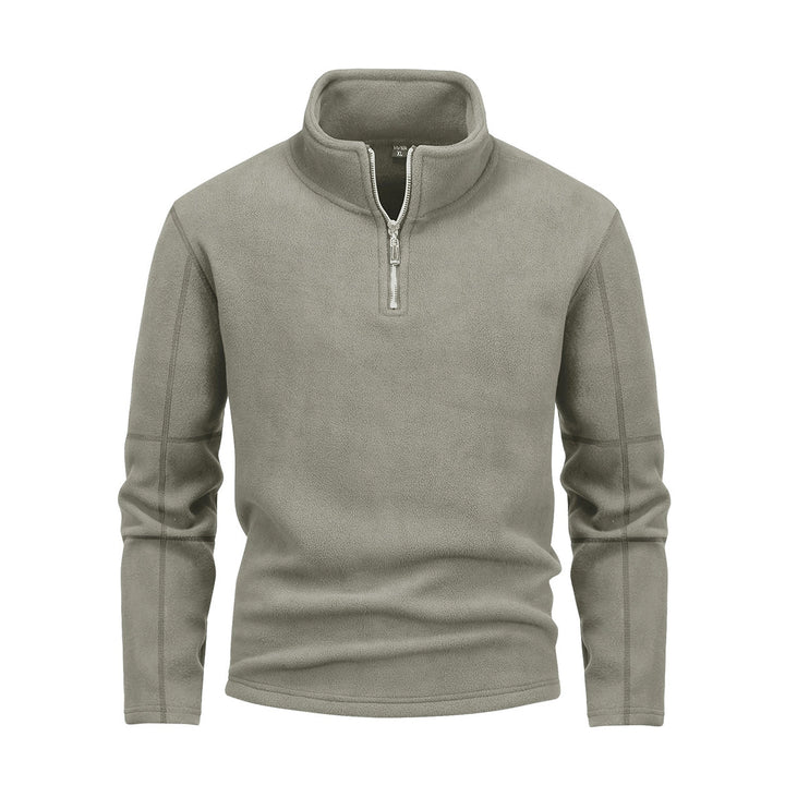 Herren nan Fleece-Halbzip-Pullover mit Stehkragen und flauschiger Mikrofleece-Qualität Drune