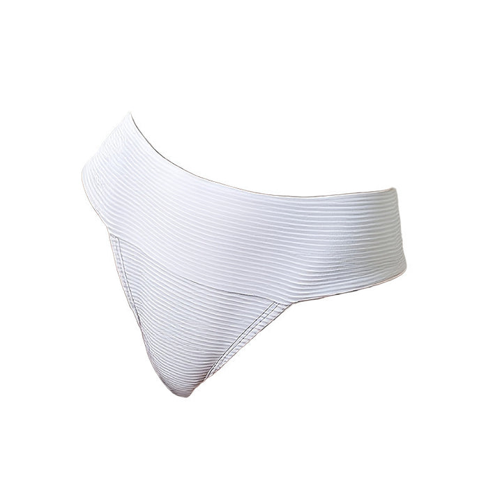Damen Hochgeschnittener Bikinislip mit feiner Streifenstruktur Drune