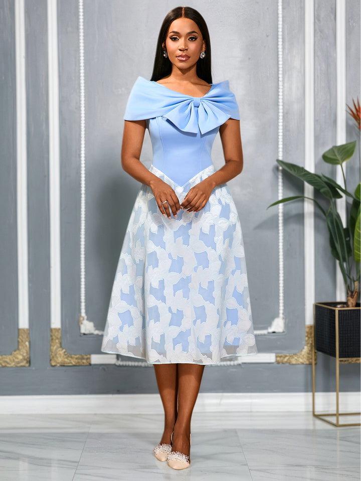 Damen Elegantes Cocktailkleid mit übergroßem Schleifen-Detail Drune