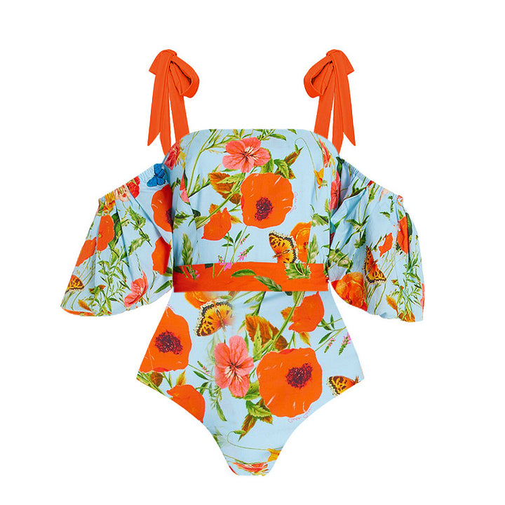 Damen Badeanzug- und Rock-Set mit floralem Design Drune