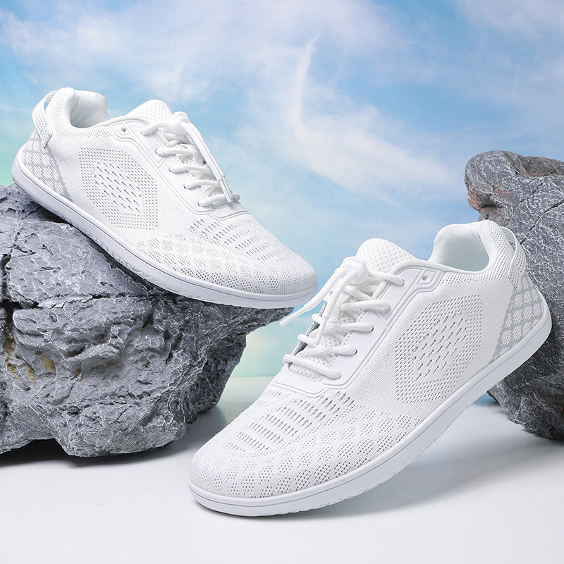Unisex nan barfuß-inspirierter Strick-Sneaker mit elastischer Passform, Schnellzugkordel und griffiger Vollgummi-Laufsohle Drune