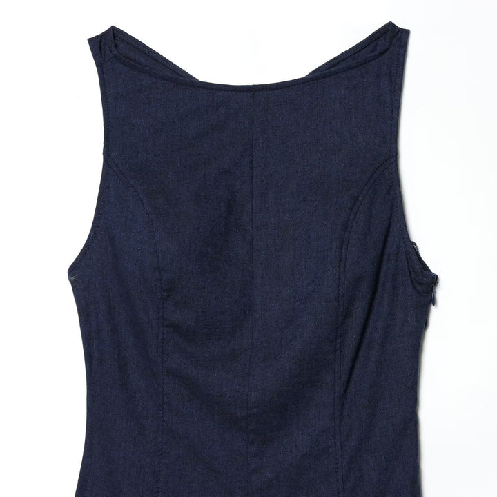 Damen Maxikleid mit elegantem V-Ausschnitt und fließendem Schnitt Drune