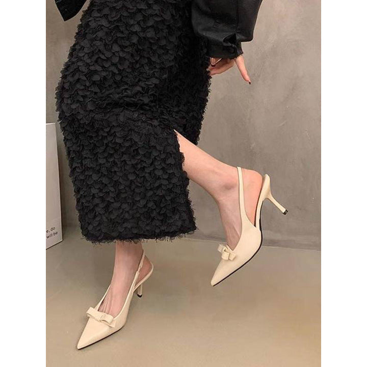 Damen elegante Slingback-Pumps mit zarter Schleifenverzierung Drune