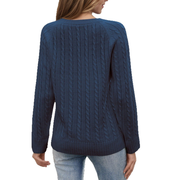 Damen Strickpullover mit Herz-Applikation und luftiger Maschenstruktur Drune