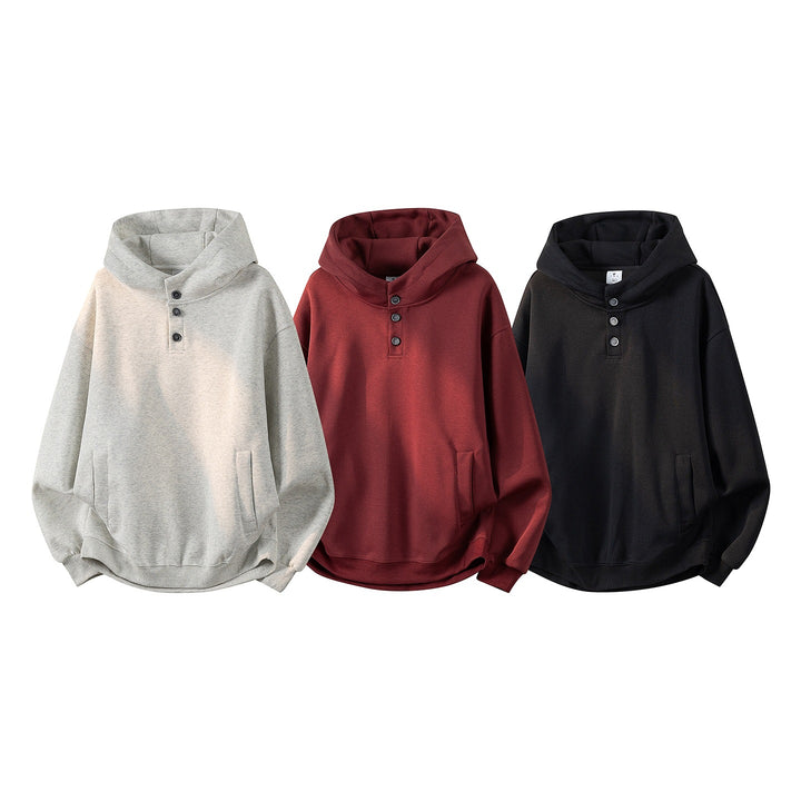 Unisex Oversize Kapuzenpullover mit handschriftlichem Grafik-Print, Kängurutasche & geripptem Saum Drune
