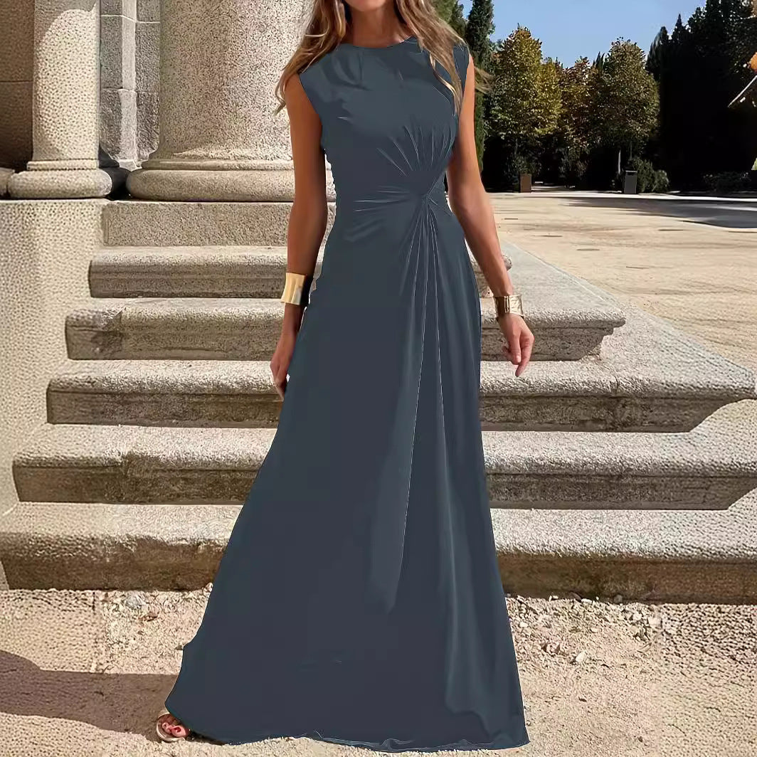 Damen Maxikleid mit elegantem Wickeldesign und figurschmeichelndem Schnitt Drune