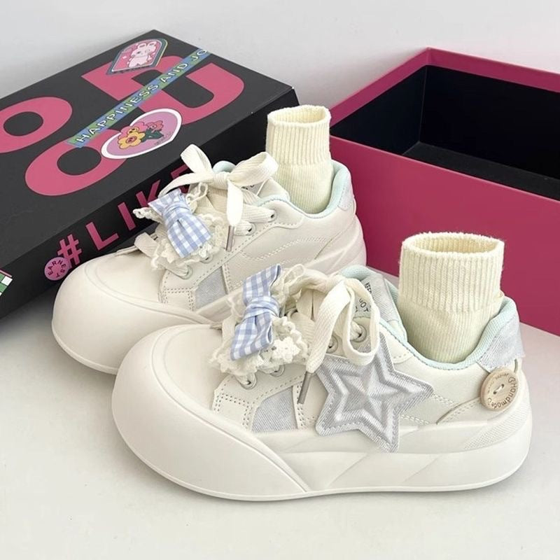 Damen Sneakers aus hochwertigem Leder mit modischem Socken-Design von Drune