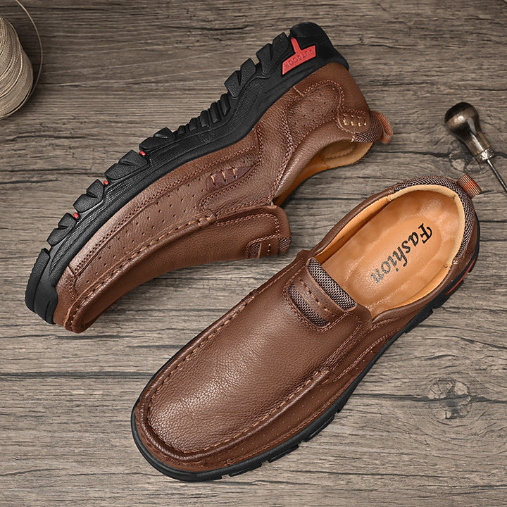 Herren Premium-Leder Mokassins mit rutschfester Laufsohle Drune