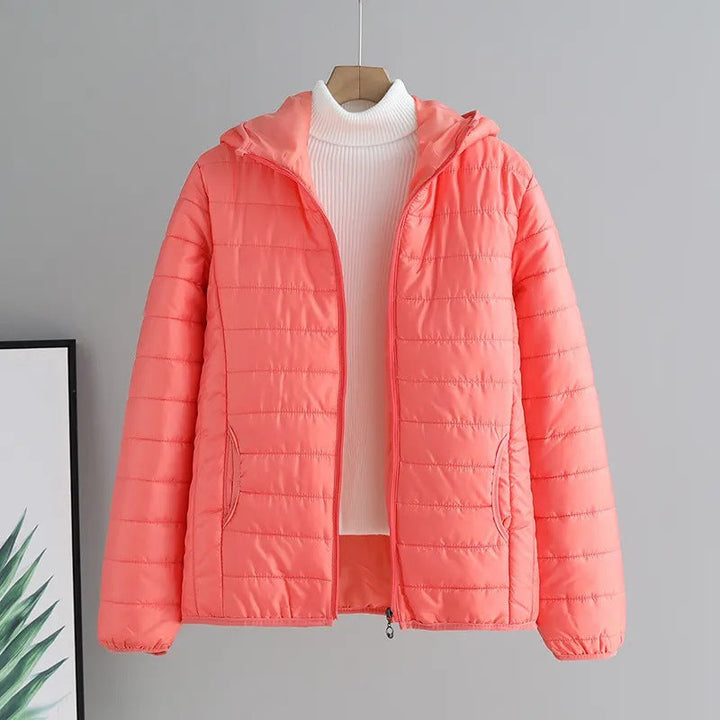 Damen gesteppte Übergangsjacke mit praktischen Taschen und Kapuze Drune