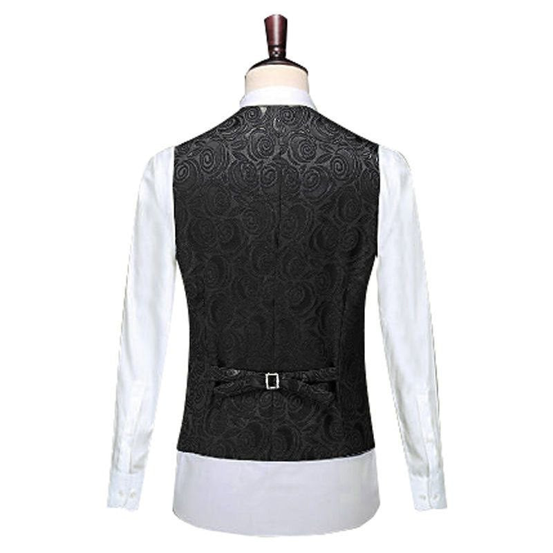 Herren nan Jacquardweste mit ornamentaler Struktur, spitz zulaufendem Saum und satinierter Rückseite Drune