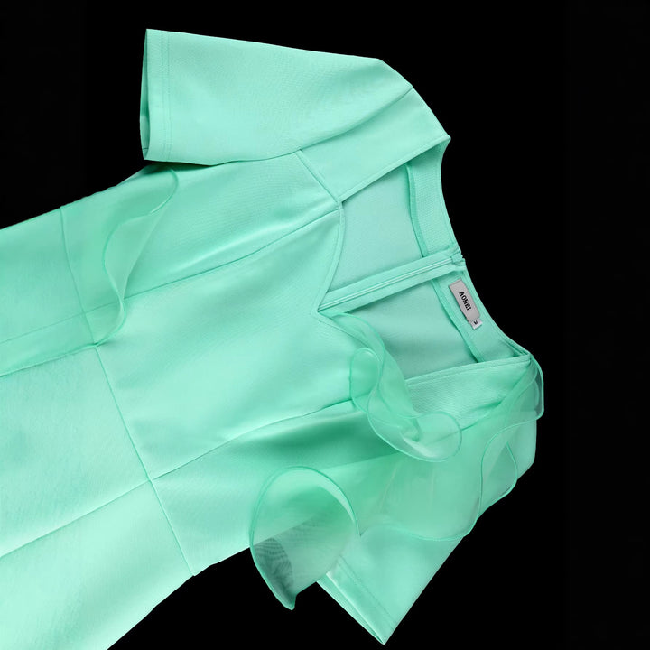 Damen figurbetontes Cocktailkleid mit elegantem Rüschendesign Drune