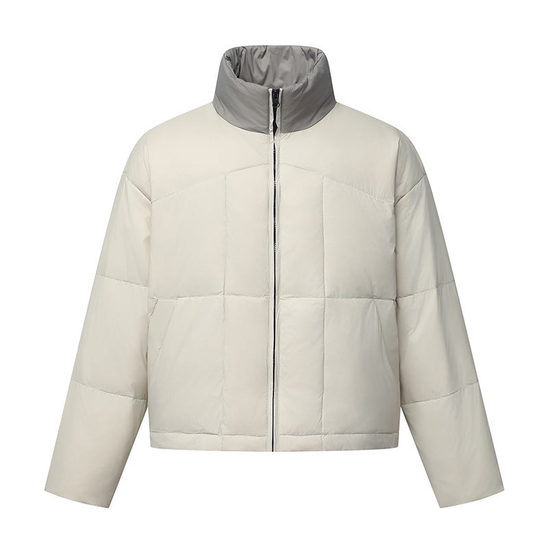 Unisex Boxy-Pufferjacke mit Stehkragen in Kontrastoptik und quadratischer Steppung Drune