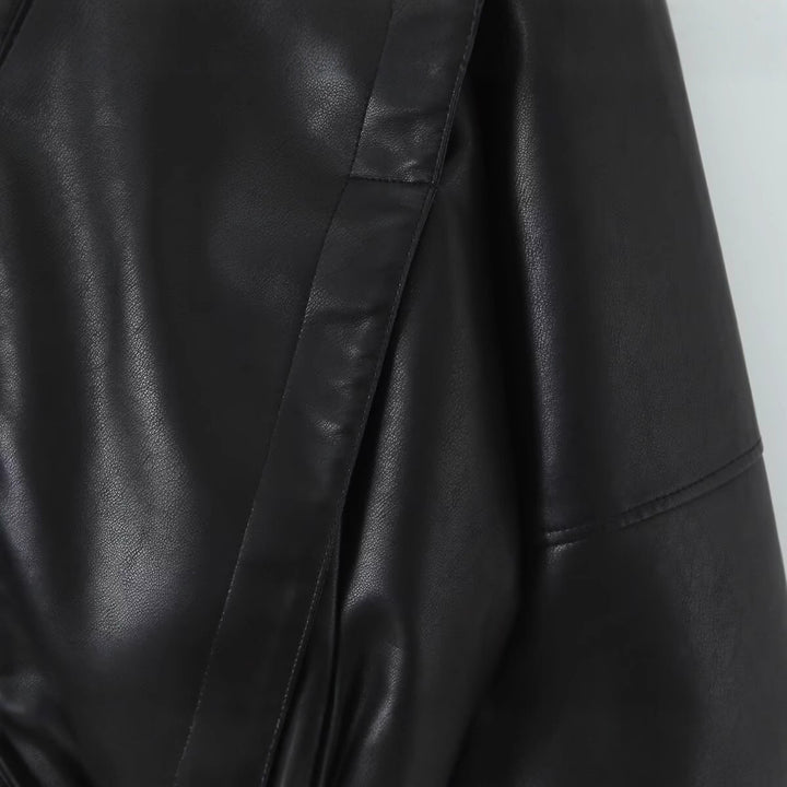 Damen modische Bikerjacke mit elastischen Bündchen Drune