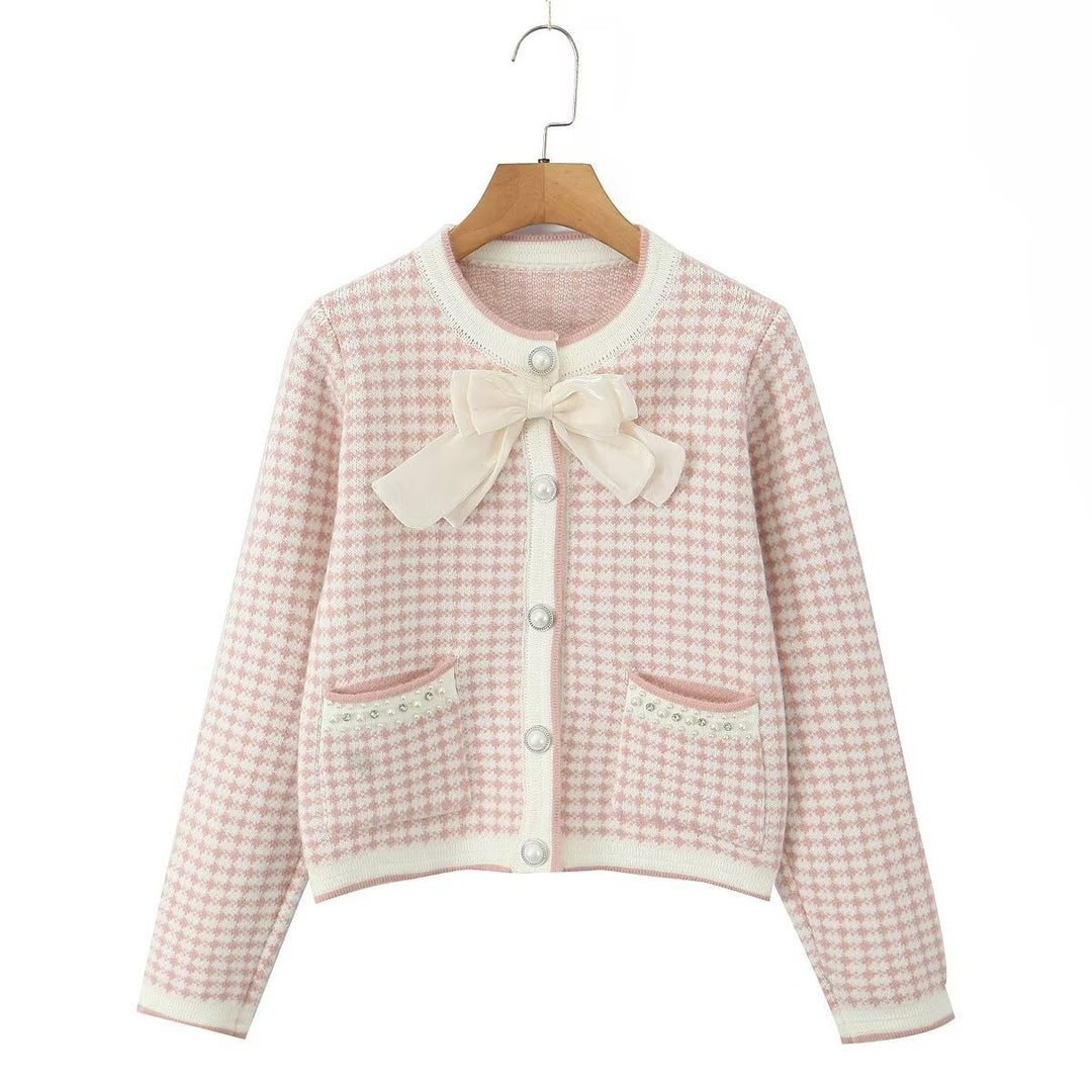 Damen Cardigan mit dekorativen Details und charmantem Schalkragen Drune