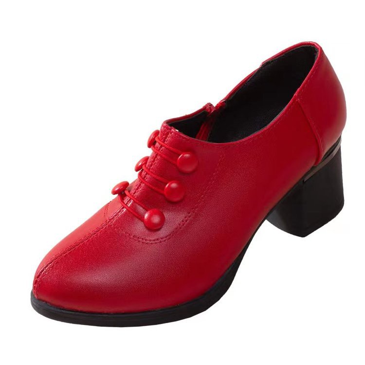 Damen nan Oxford-Pumps im Retrostil mit Zierknopfleiste und komfortablem Blockabsatz Drune