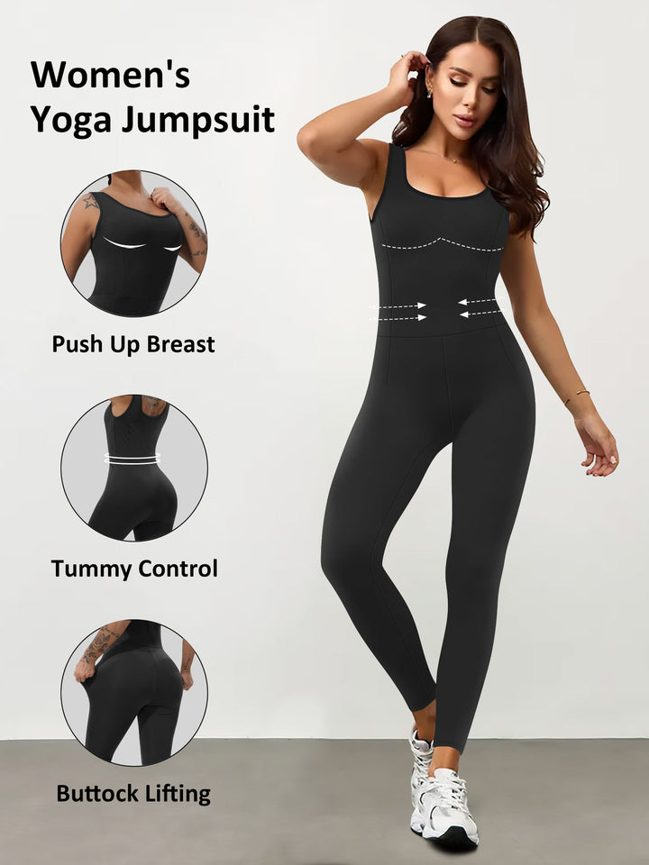 Damen Shaping-Yoga-Einteiler mit Push-Up-Bust, Taillenformung und Po-Lifting Drune