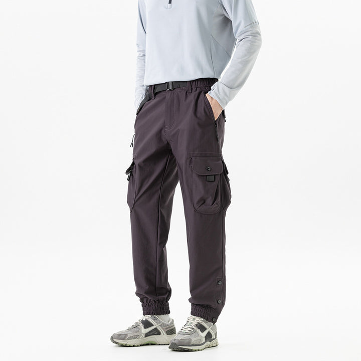 Herren Tapered Cargo-Joggerhose im Tactical-Utility-Stil mit elastischem Knöchelsaum und Multifachtaschen Drune