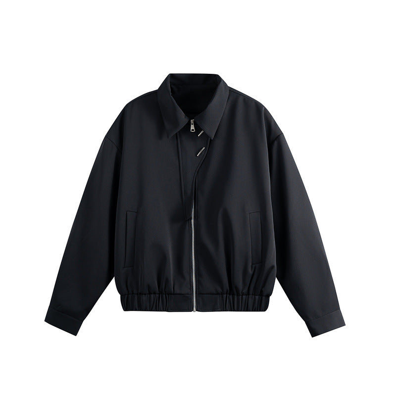 Unisex Leichter Blouson mit Umlegekragen, verdecktem Reißverschluss und elastischem Saum Drune