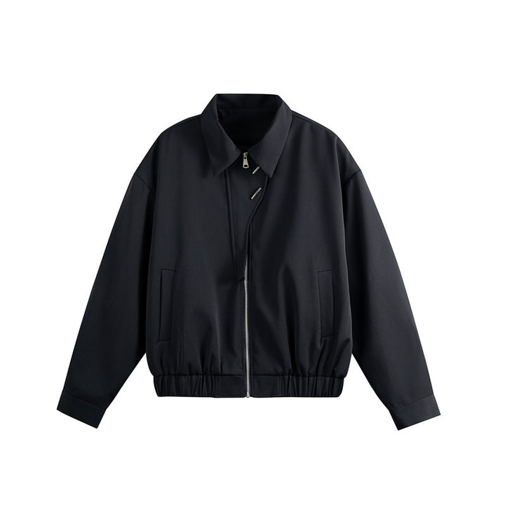 Unisex Leichter Blouson mit Umlegekragen, verdecktem Reißverschluss und elastischem Saum Drune