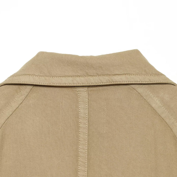 Damen Cropped Trench-Capejacke mit doppelreihiger Knopfleiste, Schulterpatten und Bindegürtel Drune