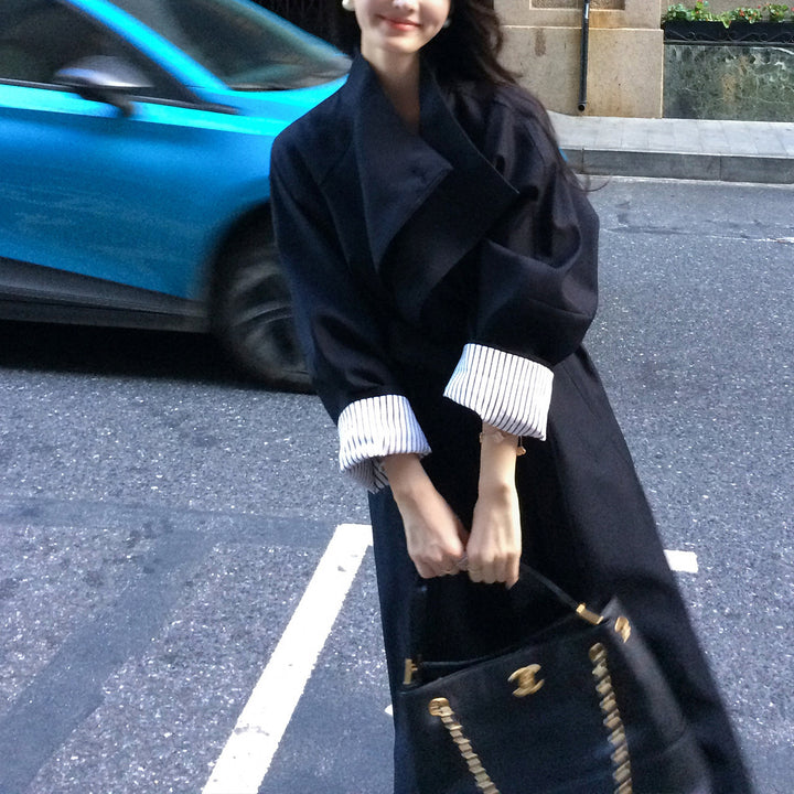 Damen Modische Übergröße Trenchcoat Drune