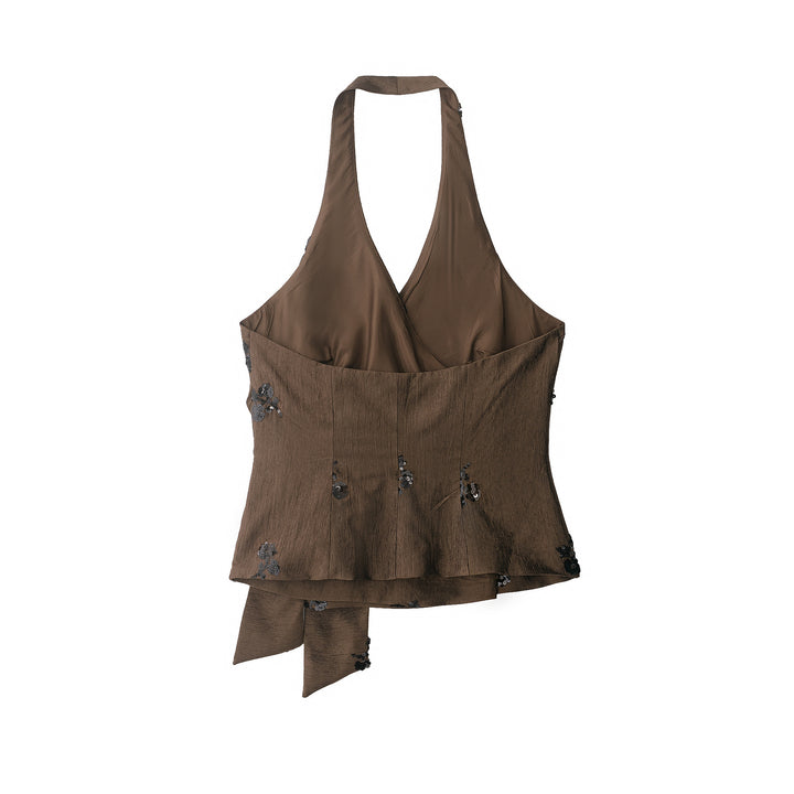 Damen 40+ weite Palazzo‑Culotte mit floraler Paillettenbestickung Drune