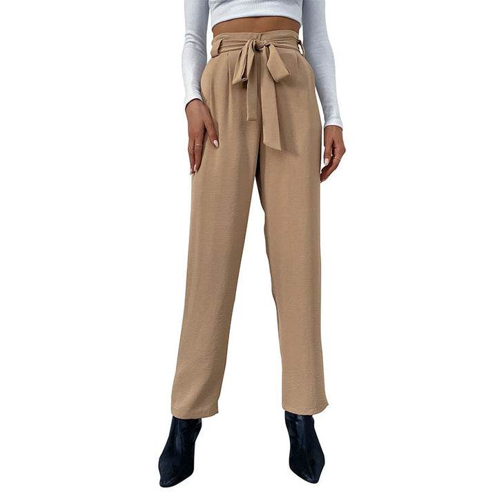 Damen Hochtaillierte Hosen mit Bindegürtel Drune