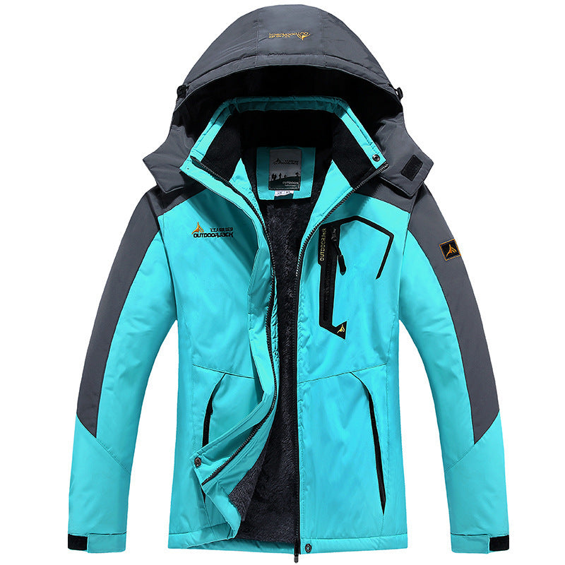 Herren technische Outdoor-Thermojacke mit abnehmbarer Kapuze, winddichter Außenschale und wärmender Fleece-Innenlage Drune