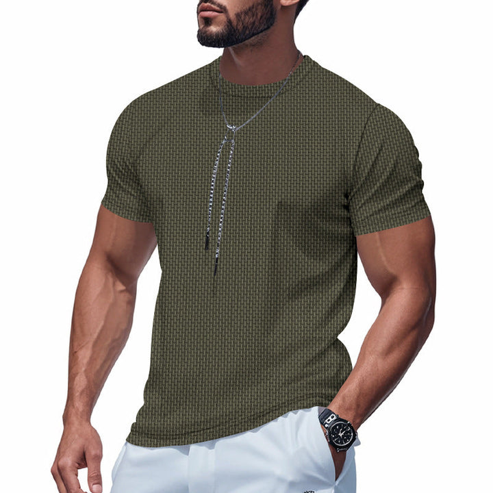 Herren Kurzarm T-Shirt mit strukturiertem Design und atmungsaktiver Baumwolle Drune