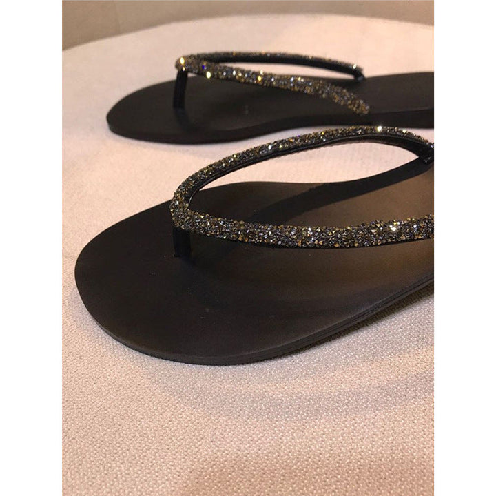 Damen Strandsandalen mit glitzerndem Riemendesign Drune