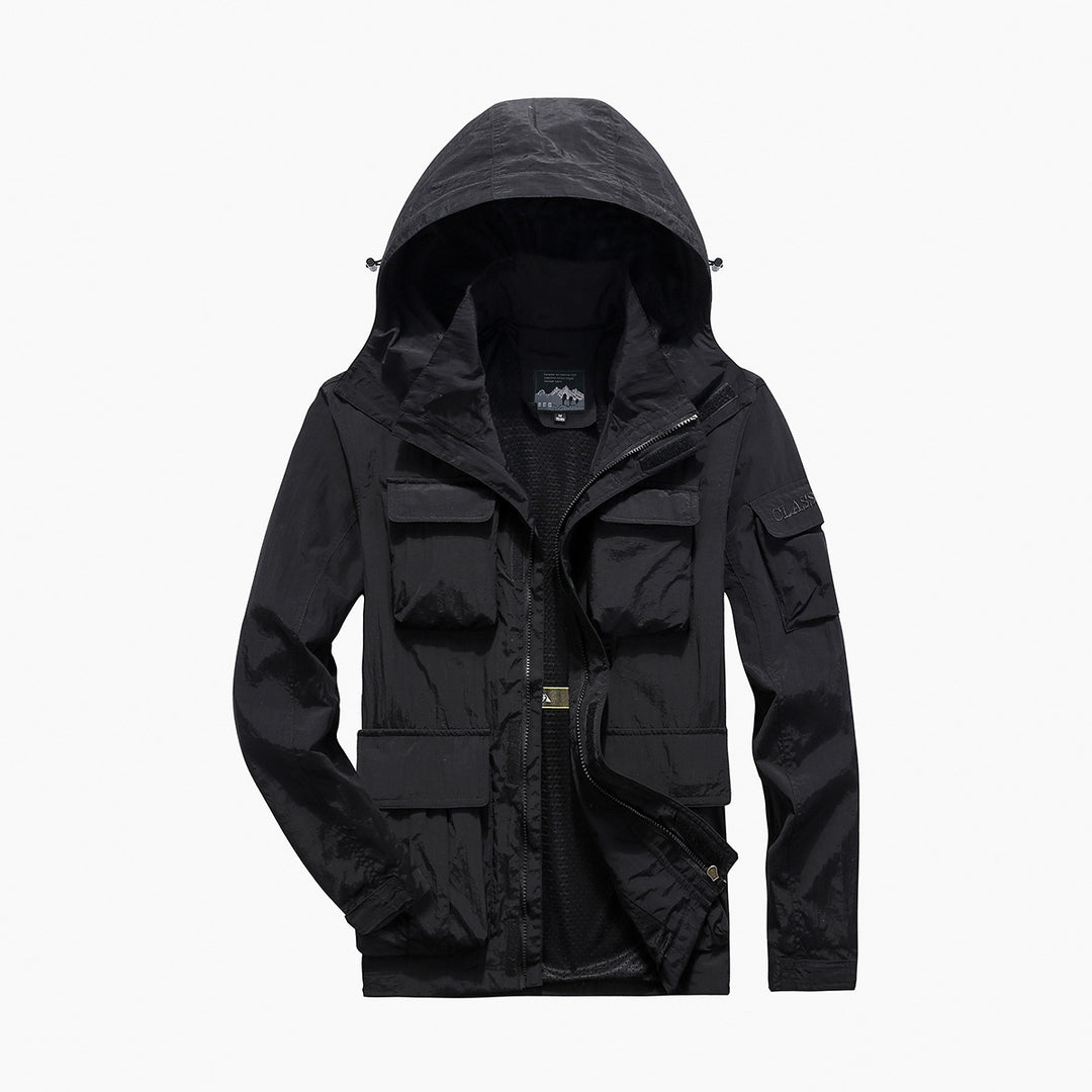 Herren nan multifunktionale Utility-Fieldjacke mit zahlreichen Klapp- und Reißverschlusstaschen sowie D-Ring Drune