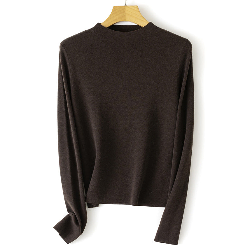 Damen Feinstrick-Pullover mit kurzem Stehkragen und schmaler Silhouette Drune