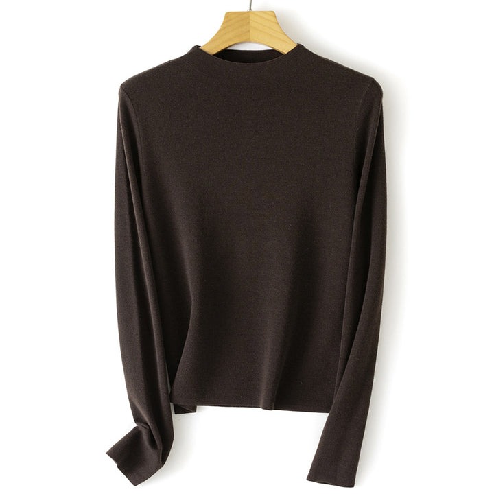 Damen Feinstrick-Pullover mit kurzem Stehkragen und schmaler Silhouette Drune
