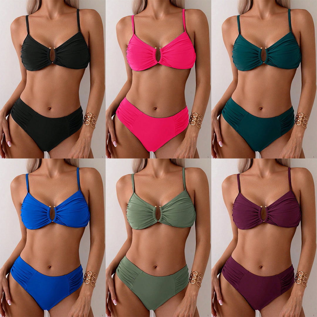 Damen Bikini-Set mit Raffungen und elegantem Ausschnitt Drune