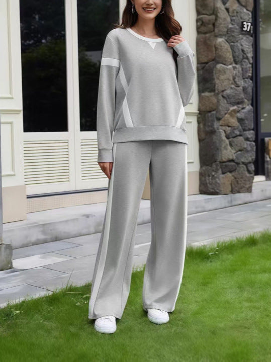 Damen Lounge-Set aus weichem Jersey mit weitem Bein und Kontraststreifen Drune