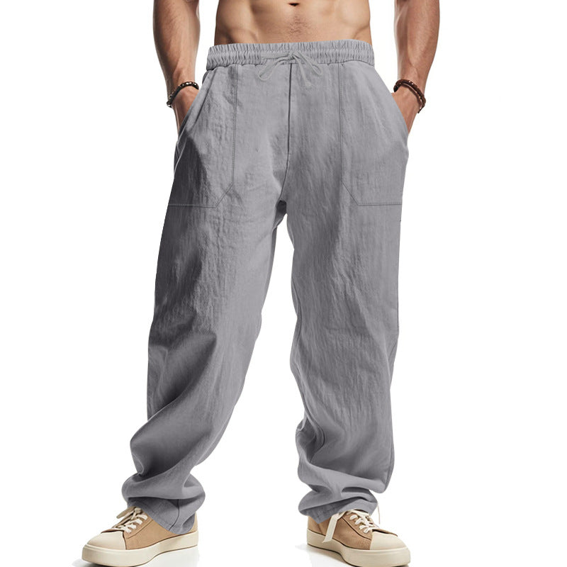 Herren lässige Utility-Hose mit elastischem Bund und tiefen Taschen Drune