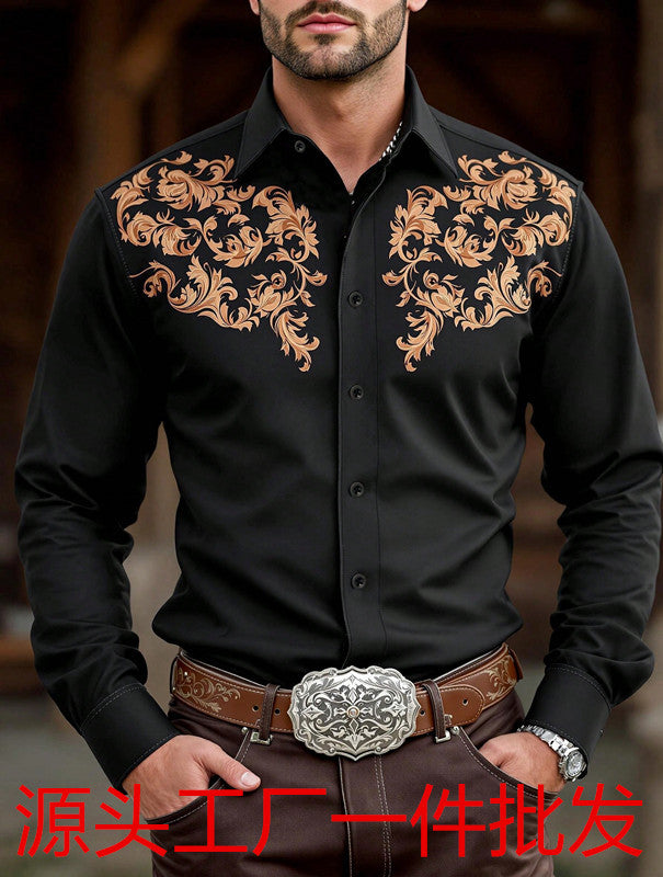 Herren Cowboyhemd mit aufwendiger Stickerei Drune