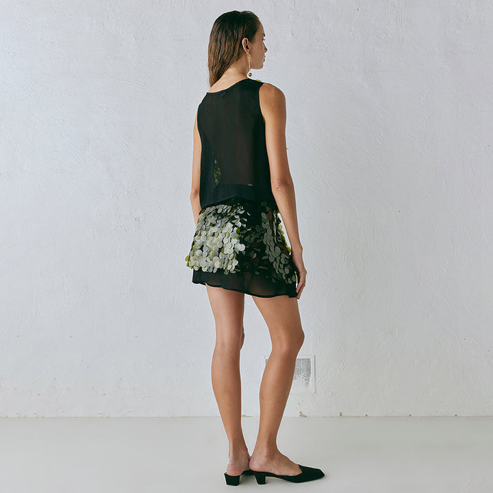 Damen Pailletten Minirock Drune