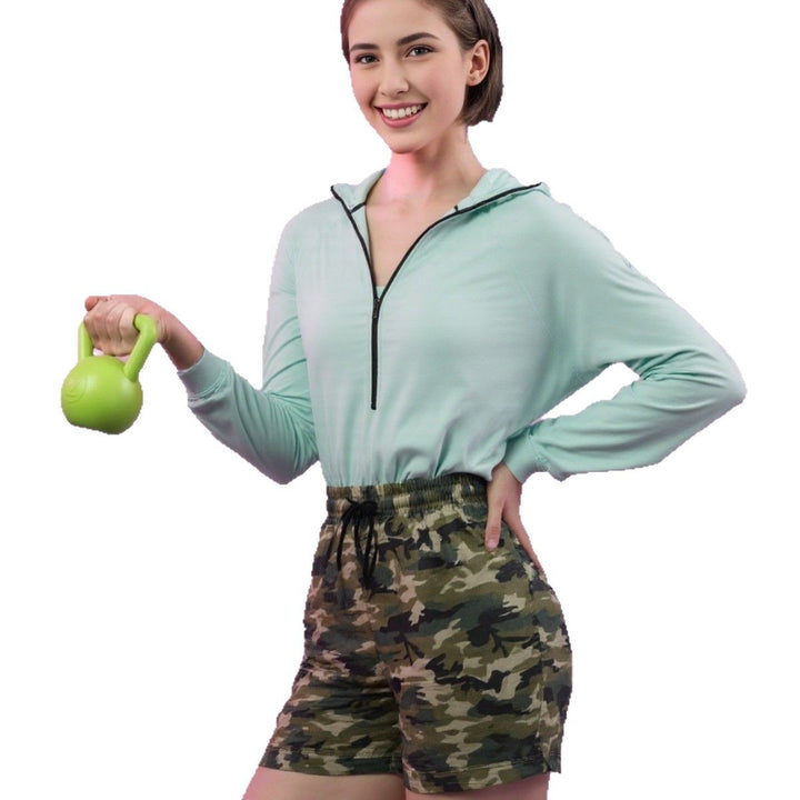 Damen Camouflage-Shorts mit elastischem Bund und praktischen Taschen Drune