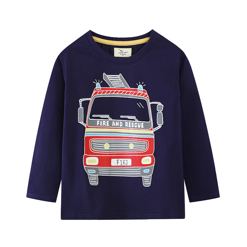 Jungen Langarmshirt mit leuchtendem Feuerwehr-Motiv Drune