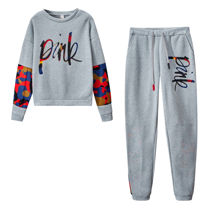 Damen Sportliches Sweatshirt-Set mit bunten Camouflage-Details und komfortablem Schnitt Drune