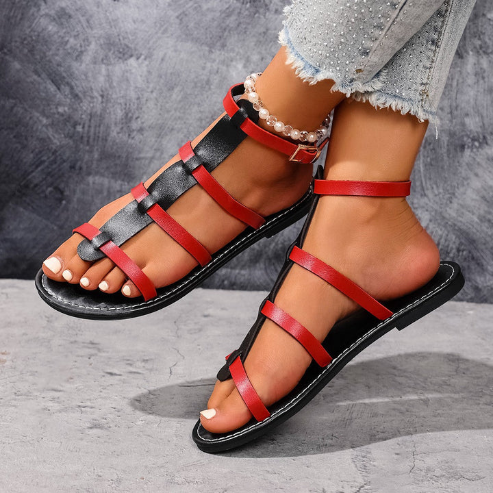 Damen Flauschige Riemchen-Sandalen mit komfortablem Fußbett und ergonomischem Design Drune