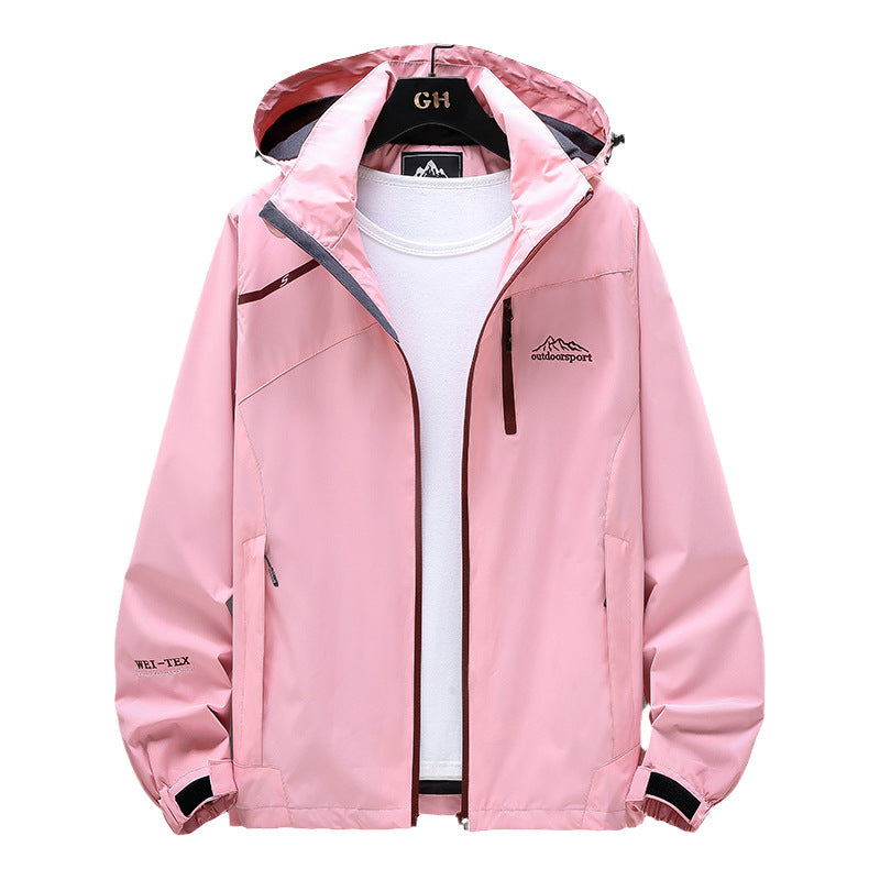 Damen Leichte Wasserabweisende Outdoorjacke mit Kapuze, Brustreißverschluss und verstellbaren Bündchen Drune