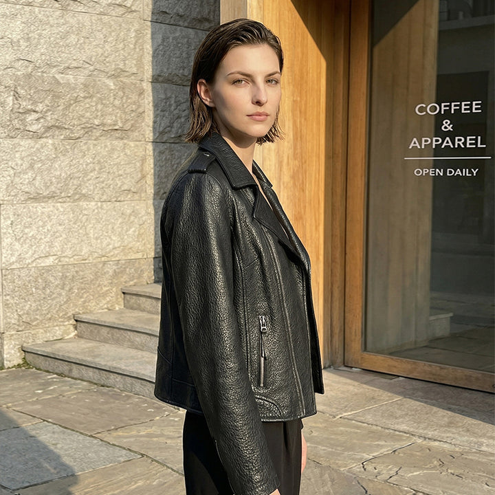 Damen Stylische Bikerjacke aus hochwertigem Leder Drune