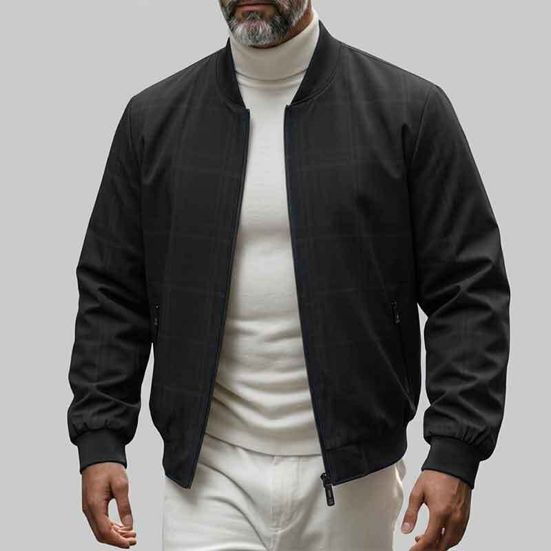Herren Modische Bomberjacke mit Karomuster Drune
