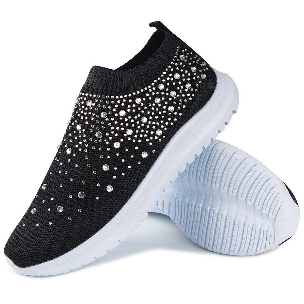 Damen Elastischer Strick‑Sneaker mit Schmucksteinbesatz Drune