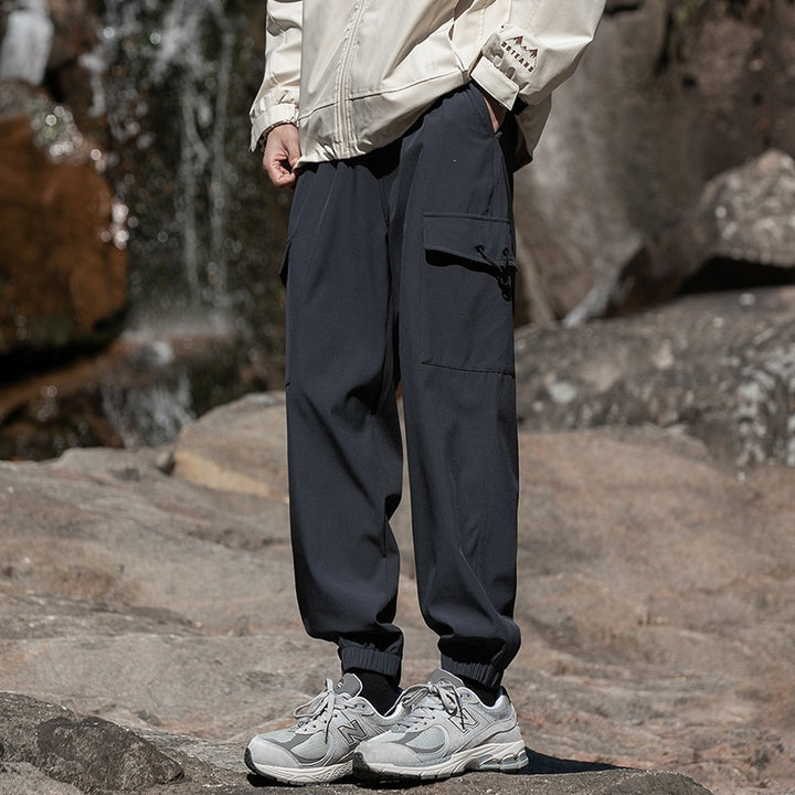 Herren Weite Relaxed-Cargo-Freizeithose mit Tunnelzugbund & Multifunktions‑Taschen Drune