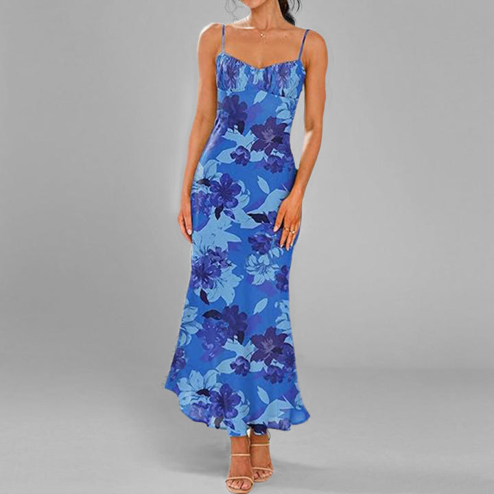 Damen Elegantes Maxikleid mit feinen Trägern und verspieltem Farbverlauf Drune